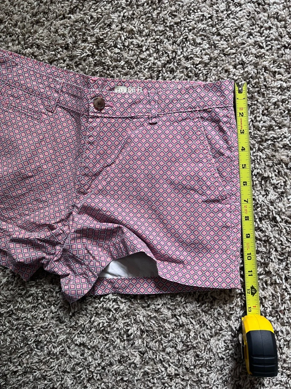 GAP Womens Pink Yellow Geometric Diamond‎ Print Shorts Size 06R